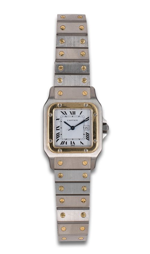 CARTIER SANTOS WRISTWATCH IN STEEL AND GOLD