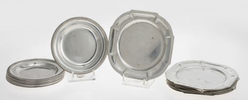 Eight small silver plates with London marks, 1956