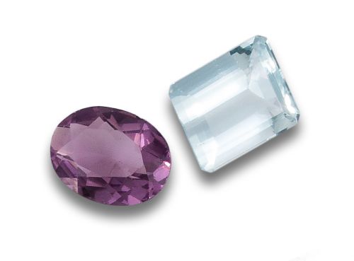 LOT MADE UP OF AMETHYST AND AQUAMARINE