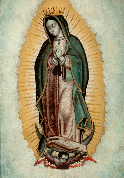 ESCUELA VIRREINAL MEJICANA , "Virgen de Guadalupe", Óleo so