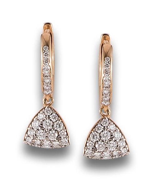 DIAMOND EARRINGS, IN YELLOW GOLD