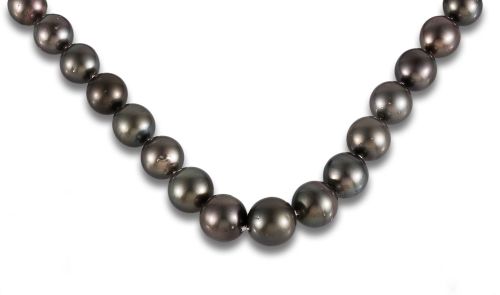 TAHITI PEARL NECKLACE, WHITE GOLD CLASP