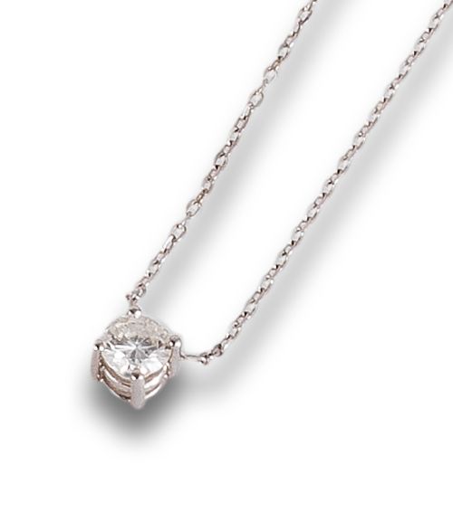 DIAMOND PENDANT, IN WHITE GOLD WITH CHAIN