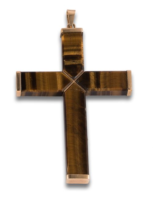 CROSS IN TIGER GOLD AND YELLOW GOLD