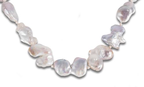 CULTURED PEARL NECKLACE, SILVER CLASP