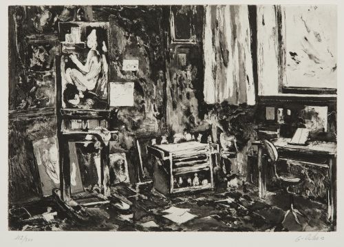 LUIS GARCÍA OCHOA, "Interior" y "Retrato", Dos grabados