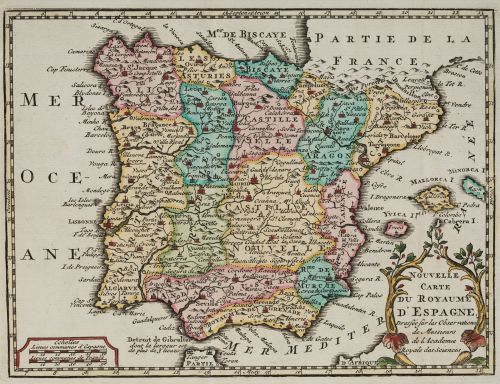 HENDRIK DE LETH, "Nouvelle carte du Royaume d´Espagne", Gra