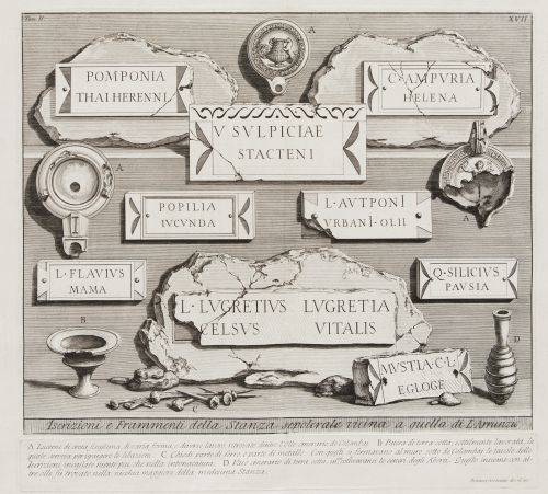 GIOVANNI-BATTISTA PIRANESI, "Iscrizioni e Frammenti della S