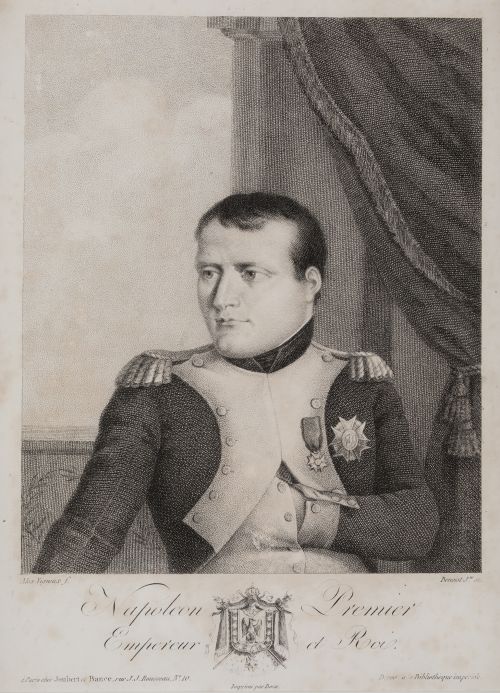 ESCUELA FRANCESA, "Napoleon Bonaparte", Litografía