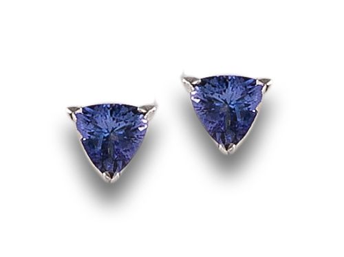 TANZANITES AND WHITE GOLD EARRINGS