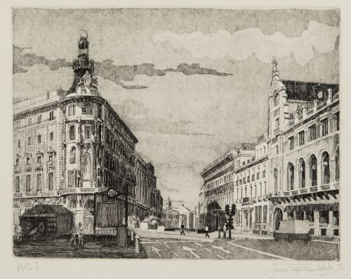 JAVIER ESPERANZA ALEDO, "Gran Vía de Madrid", 1996, Aguafue