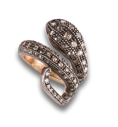 SNAKE RING OF DIAMOND, GOLD AND SILVER