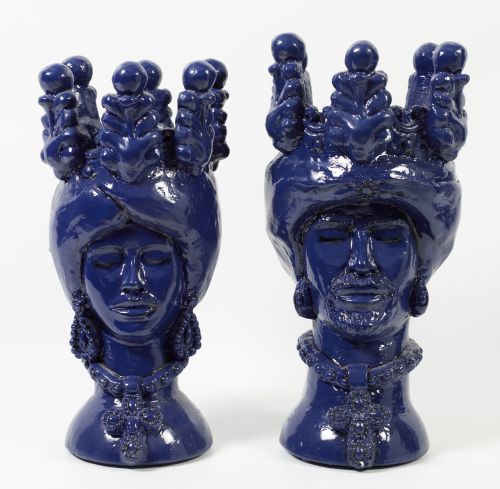 Pair of Moorish heads, Italy, 20th century