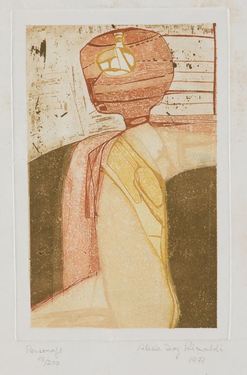 ALICIA DIAZ RINALDI, "Personaje", 1971, Aguafuerte sobre pa