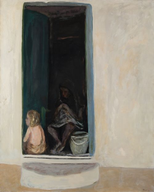 GEORGE FEHER, "Abuela y nieta", 1970, Óleo sobre lienzo