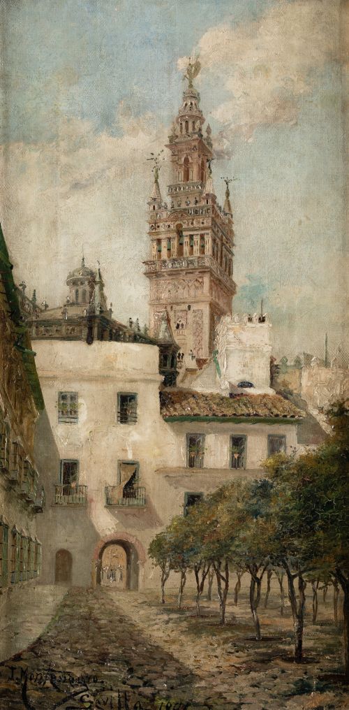 JOSÉ MONTENEGRO CAPELL, "Sevilla", 1891, Óleo sobre lienzo