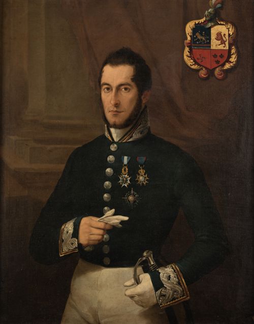 JOSÉ DOMÍNGUEZ BÉCQUER, "Retrato de un oficial de la milici