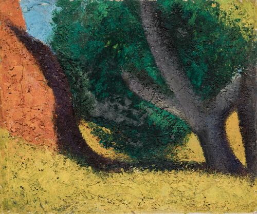 MIGUEL VILLA BASSOLS, "Árbol", 1945, Óleo sobre lienzo