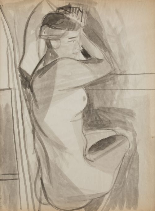 JOAQUÍN PEINADO VALLEJO, "Desnudo femenino", 1955, Acuarela