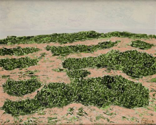 FRANCISCO  LOZANO SANCHÍS, "Paisaje en verde y ocre", 1974,