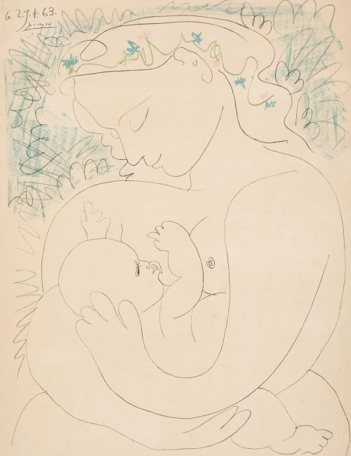 PABLO RUIZ PICASSO (DESPUES), "Maternité", Litografía sobre