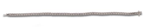 PULSERA RIVIERE DE DIAMANTES, EN ORO BLANCO