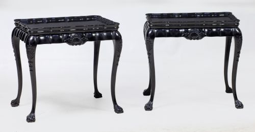 Pair of George II style side tables, 20th century