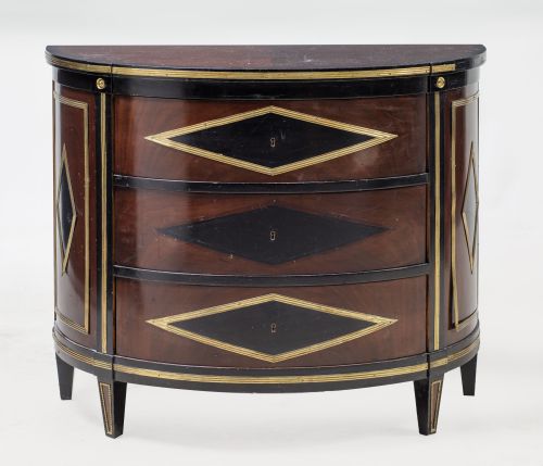 Half-moon chest of drawers following Russian neoclassical m