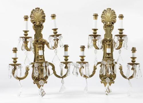 Pair of Louis XIV style wall lights, 20th century