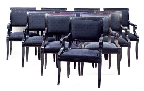 Ten William IV style armchairs, 20th century