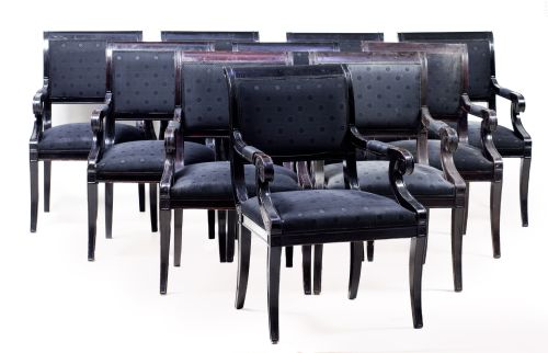 Ten William IV style armchairs, 20th century