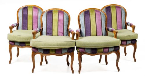 Four Louis XV style armchairs, Spain, 20th century