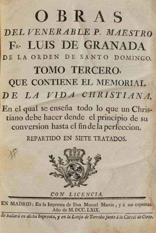 FRAY LUIS DE GRANADA, "Obras del Venerable P. Maestro Fr. L