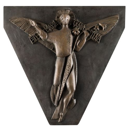 ÁNGEL FERRANT, "Arcángel San Gabriel", Relieve en bronce