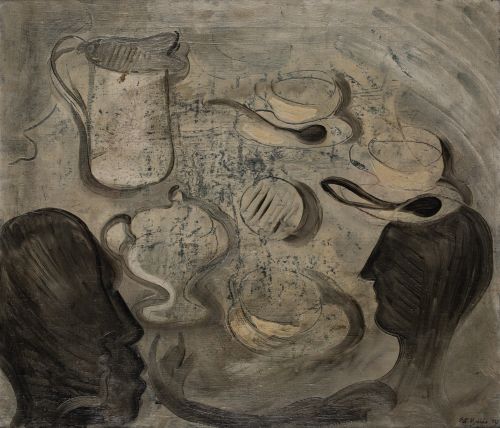 ESTEBAN VICENTE, “Bodegón en gris”, 1927, Óleo sobre lienzo