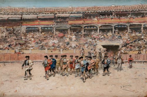 JOSE BENLLIURE Y GIL, "El paseillo en la plaza de toros de