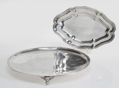 Bandejita oval en plata española con marcas de Córdoba, S.X