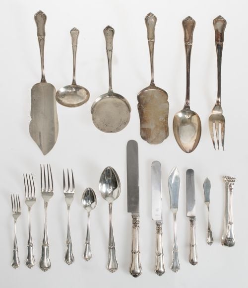 Spanish silver cutlery, 916 grade, Durán, 20th century