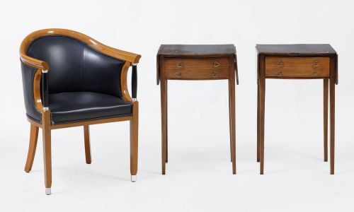 Pair of English-style bedside tables, 20th century