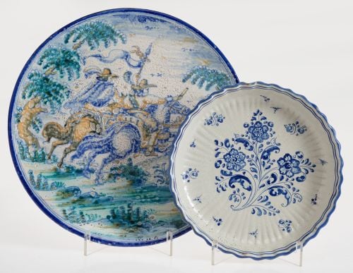 Two ceramic plates, Niveiro, Talavera de la Reina, Spain, m