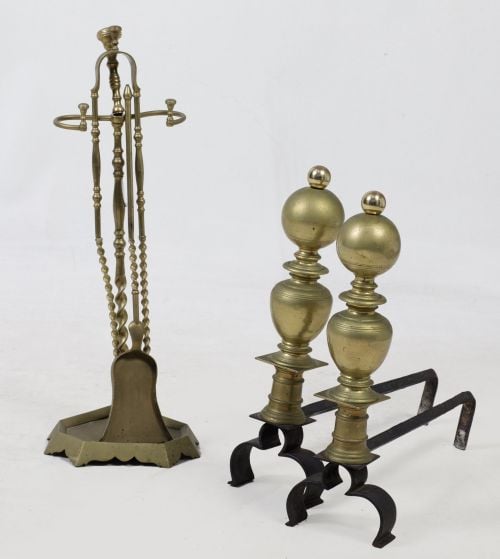 Andirons and fireplace tools, Spain, 20th century