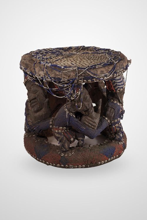 Bamoun pearl stool c. 1940 Cameroon