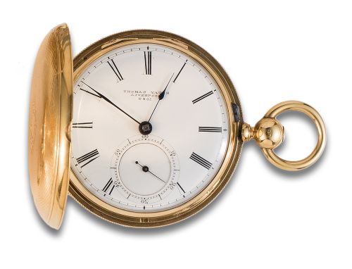 RELOJ DE BOLSILLO SABONETA THOMAS YATES, LIVERPOOL, EN ORO