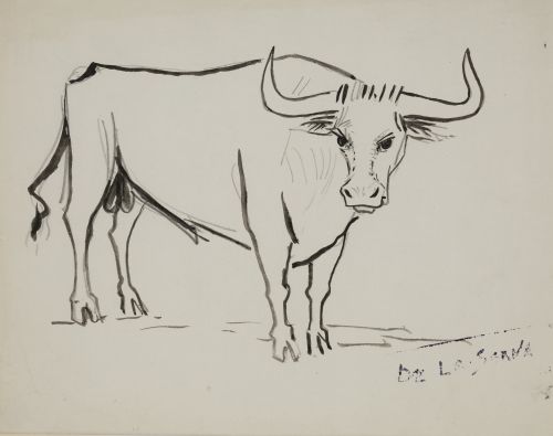 ISMAEL GONZÁLEZ DE LA SERNA, "Toro", Tinta sobre papel