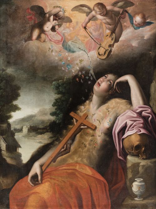 ANTONIO DE LANCHARES, "El éxtasis de María Magdalena", Óleo