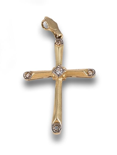 GOLD AND GLASS PENDANT CROSS