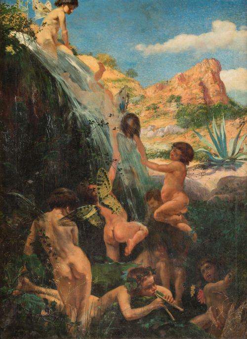 JUAN BELDA MORALES, "Genios jugando en un salto de agua", Ó