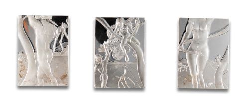 SILVER PLATES WITH ADAM, EVE AND THE ORIGINAL SIN BY SALVAD