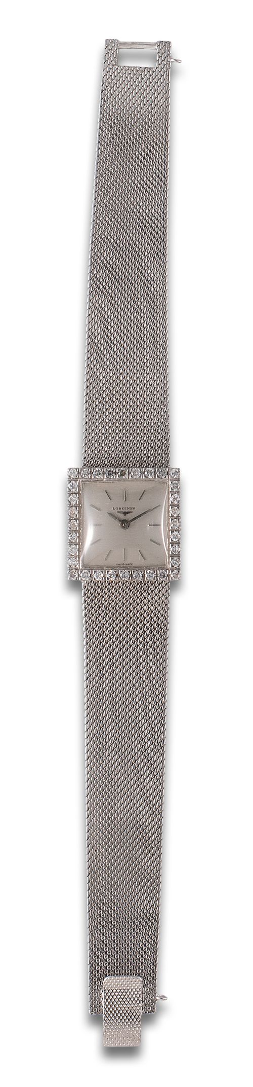 LONGINES WRIST WATCH IN WHITE GOLD WITH DIAMONDS