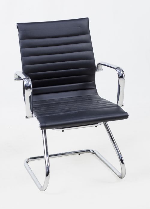 Steel and imitation leather chair, 20th century